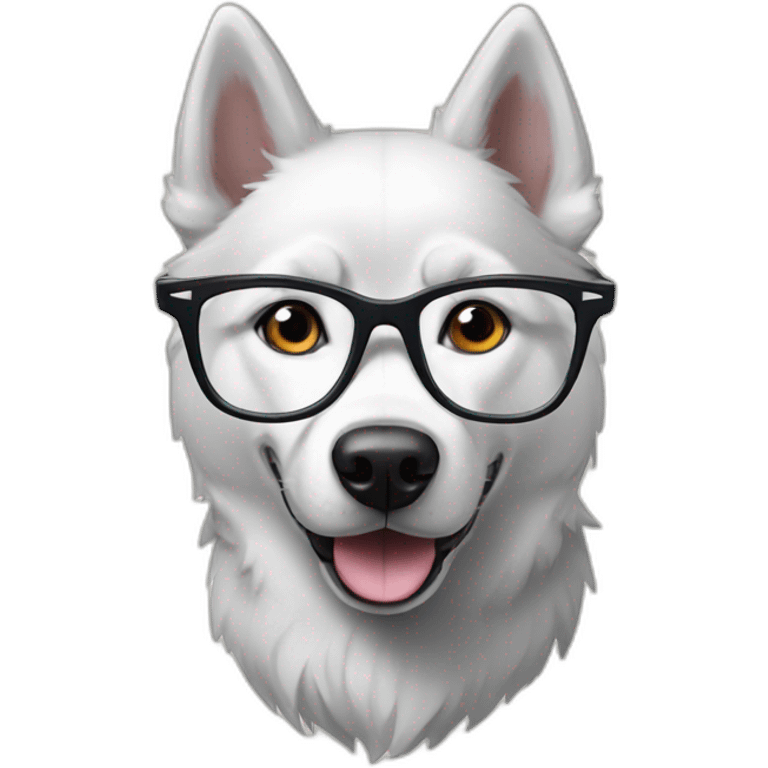 husky dog wearing white glasses emoji