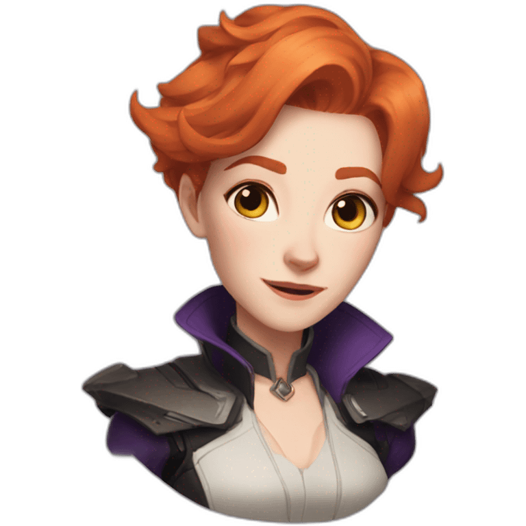 moira from overwatch, ginger hair emoji