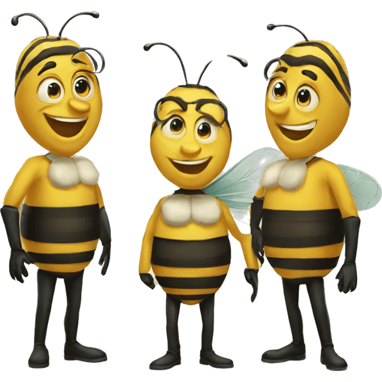 three corporate bees emoji