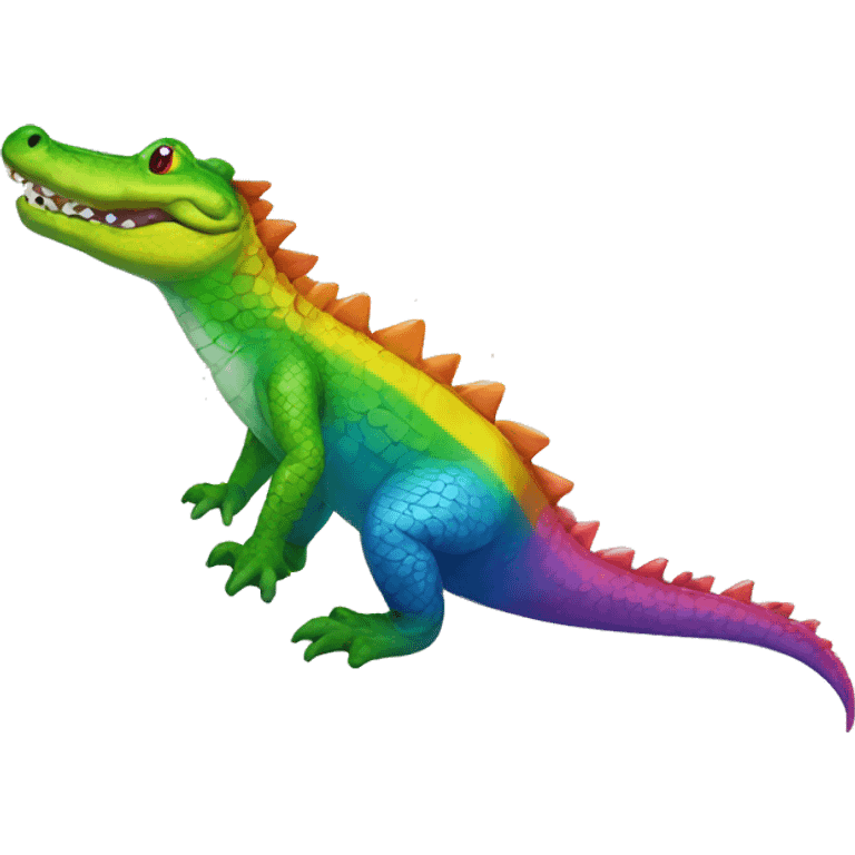 Gay rainbow alligator emoji