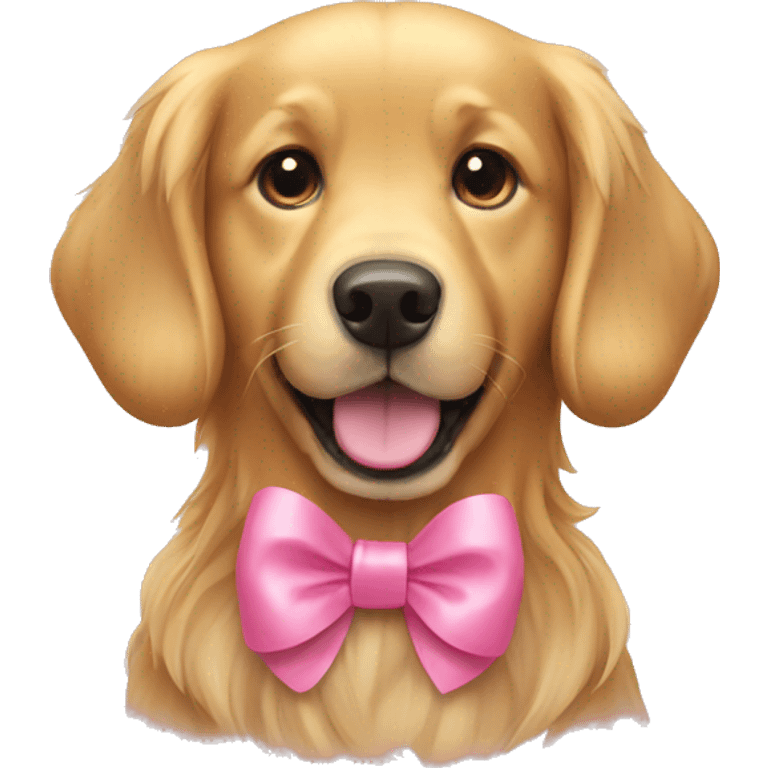 Golden Retriever with a Pink Bow emoji