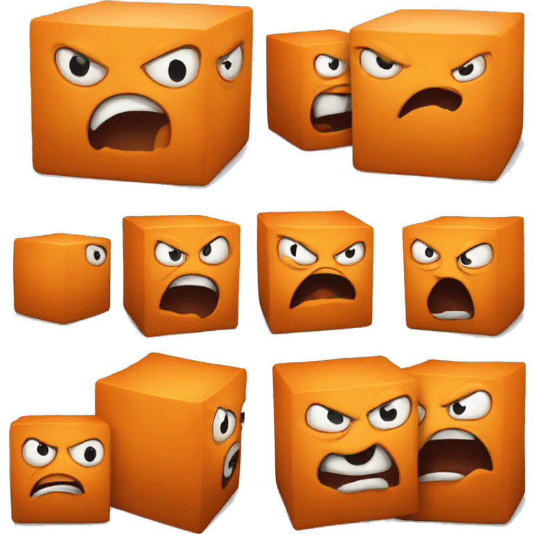 angry orange cube emoji