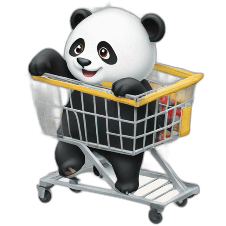 Panda supermarket cart emoji