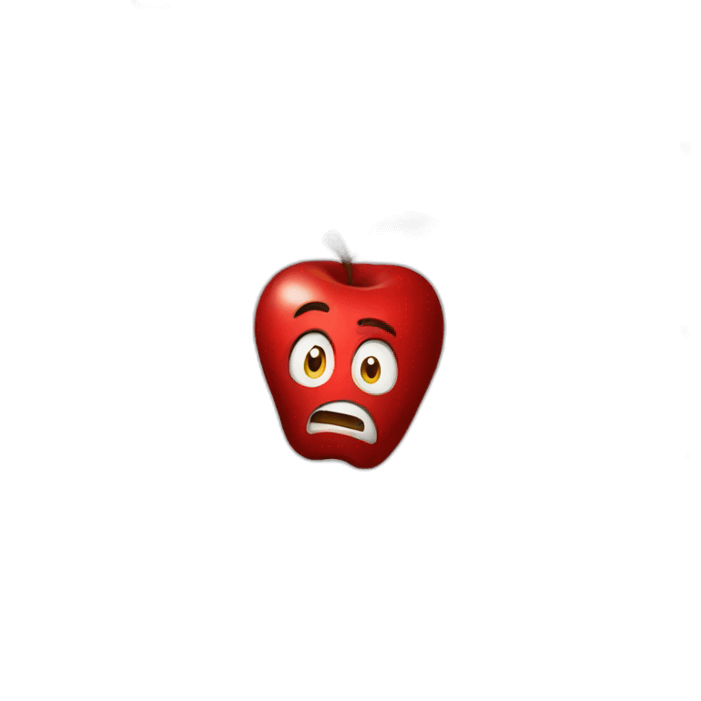 afraid red apple emoji