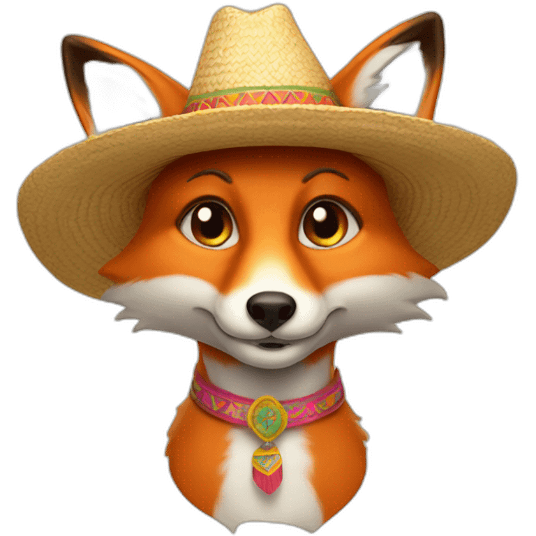 Fox with sombrero emoji