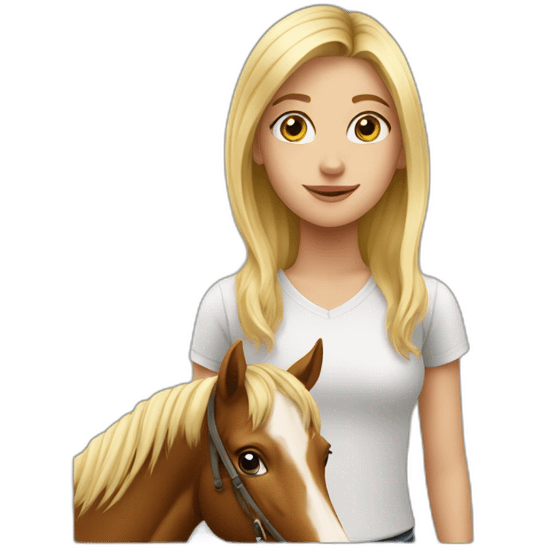 Blond Girl with a Horse emoji