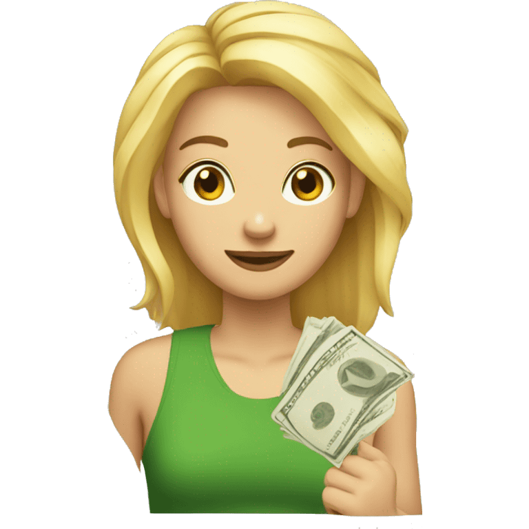 Rubia con dinero emoji