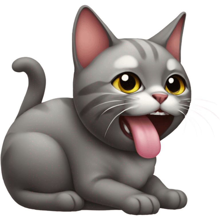 cat licking its balls emoji