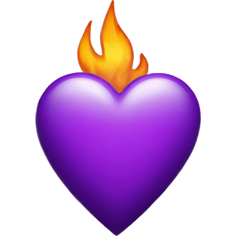 Purple heart with fire emoji