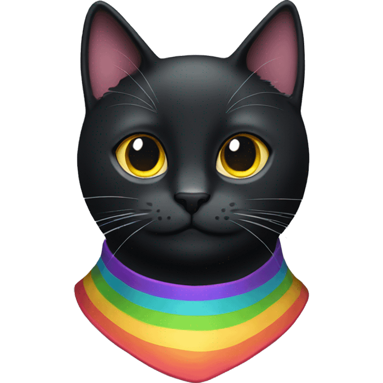 Black cat with rainbow collar  emoji