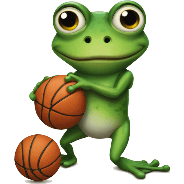 Frog playing basketball emoji