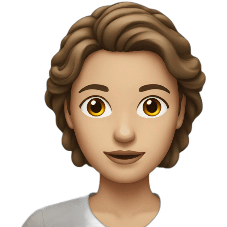 woman with mid-length brown hair emoji