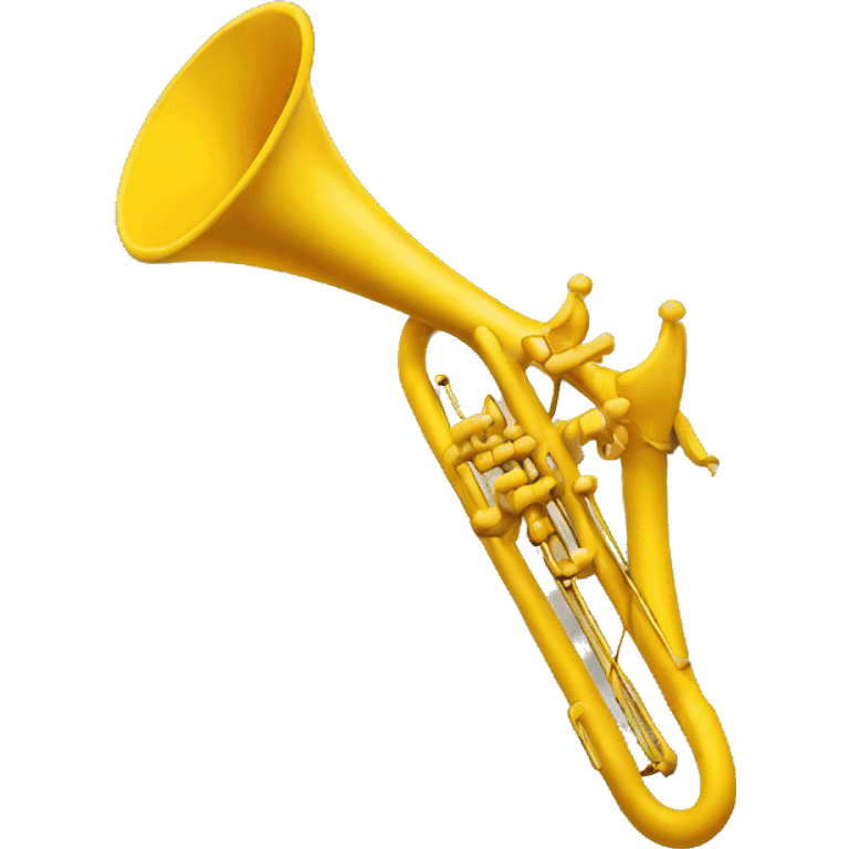 yellow emoji playing trombone  emoji