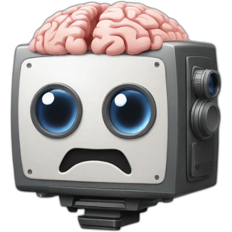 Camera with a brain emoji