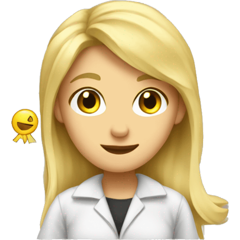 Blonde girl exam papers emoji