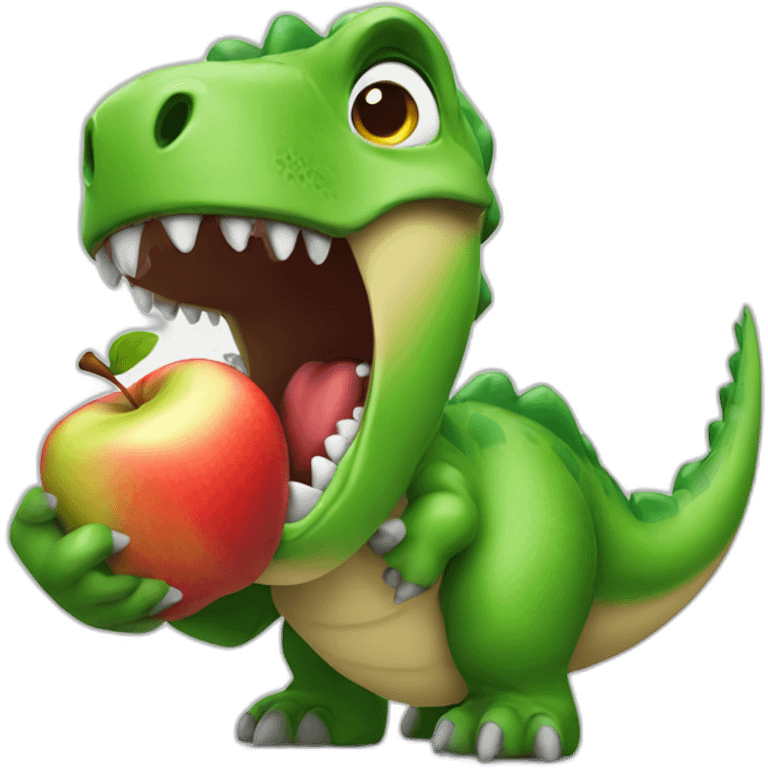 dinosaur biting an apple emoji