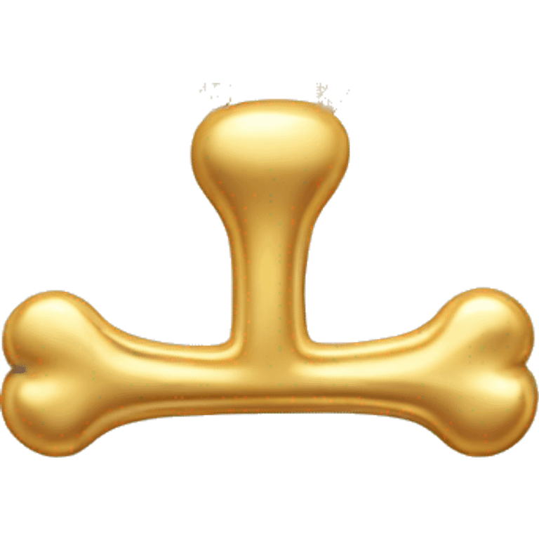 a golden bone shaped pendant emoji