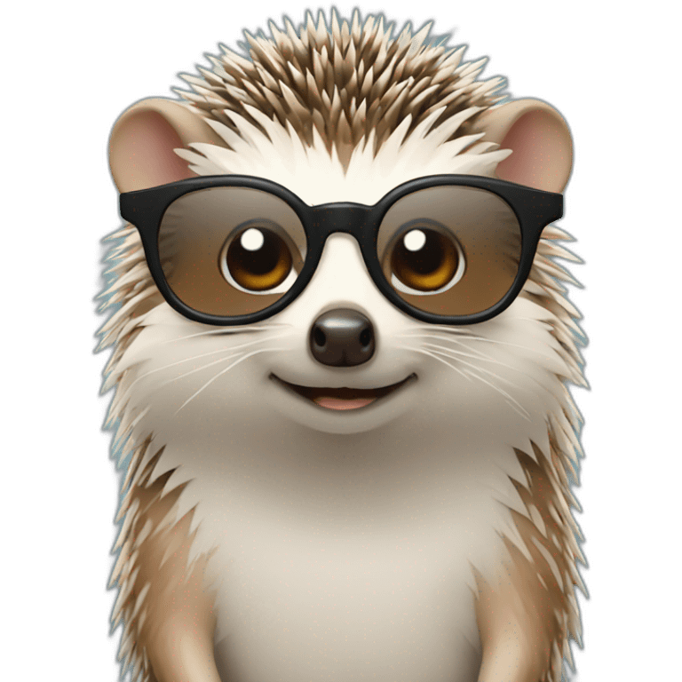 hedgehog with glasses emoji