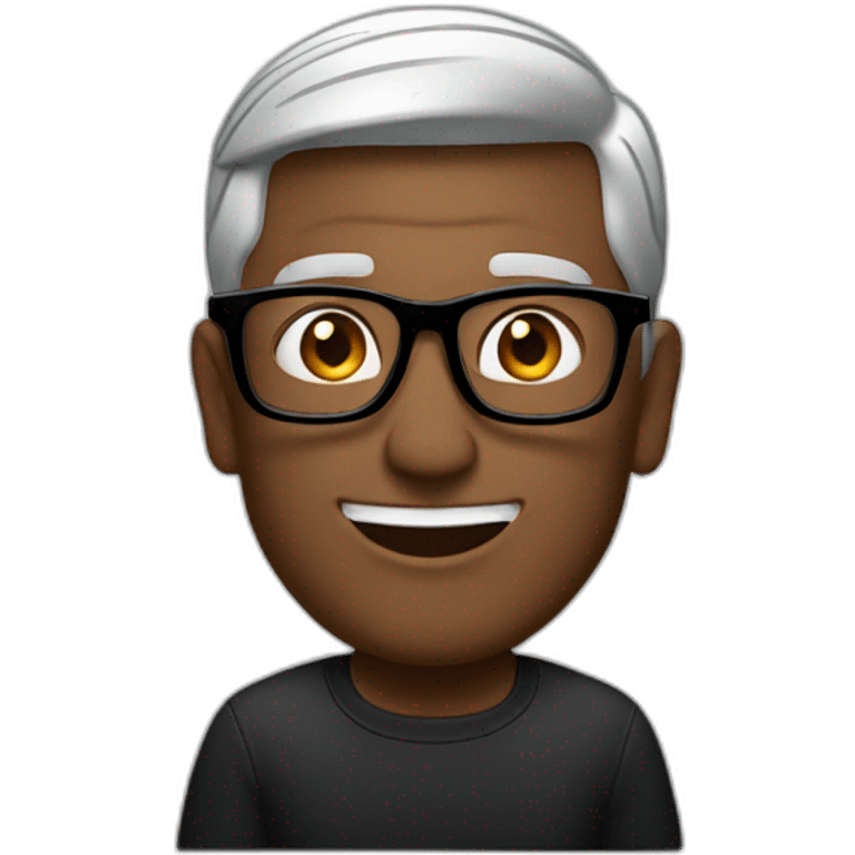 tim cook with a black macbook pro emoji