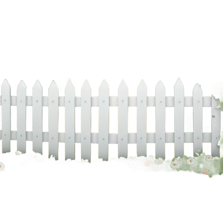 White fence with flowers emoji