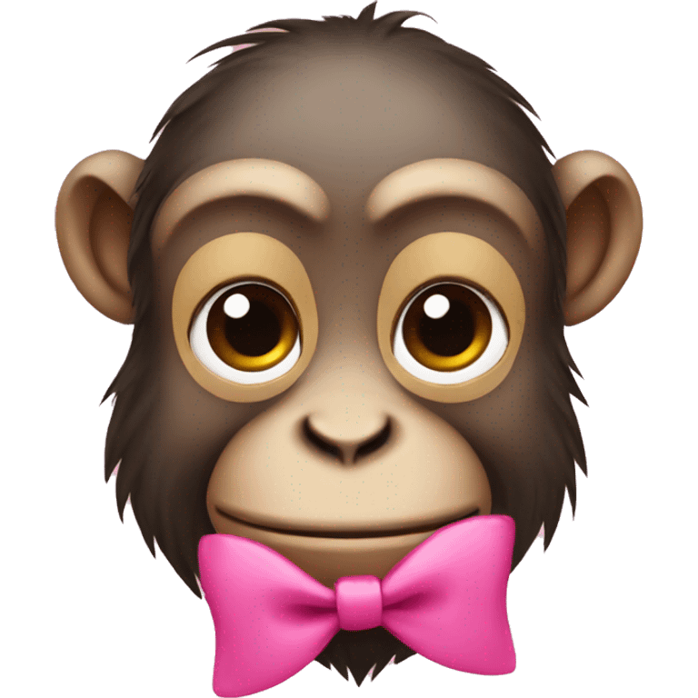 monkey with a pink bow emoji