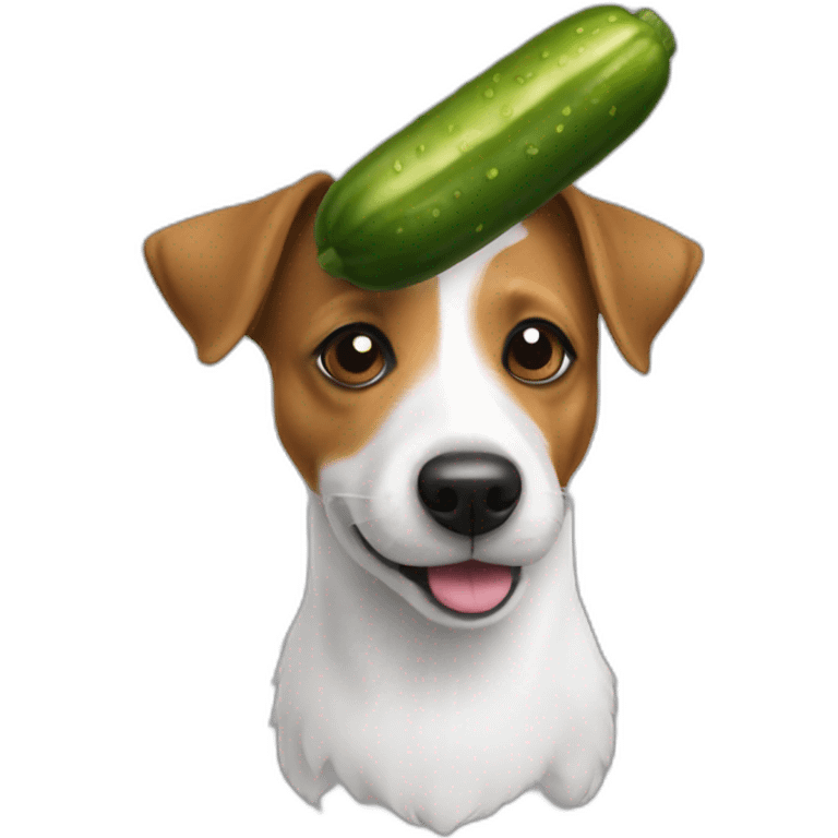 jack russell with a pickle emoji