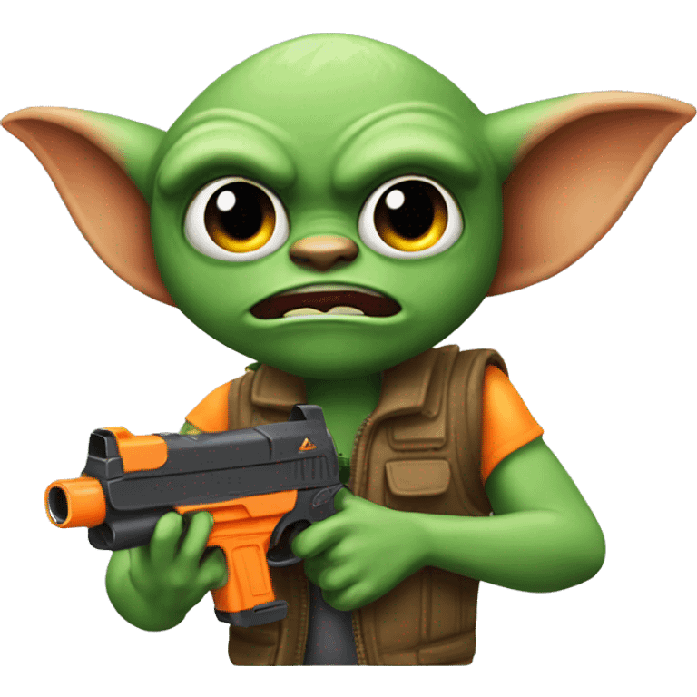 gremlin with nerf gun emoji