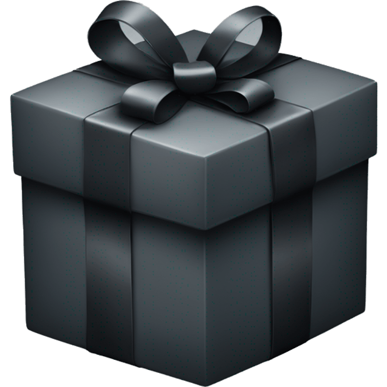 Black present box with grey ribbon  emoji