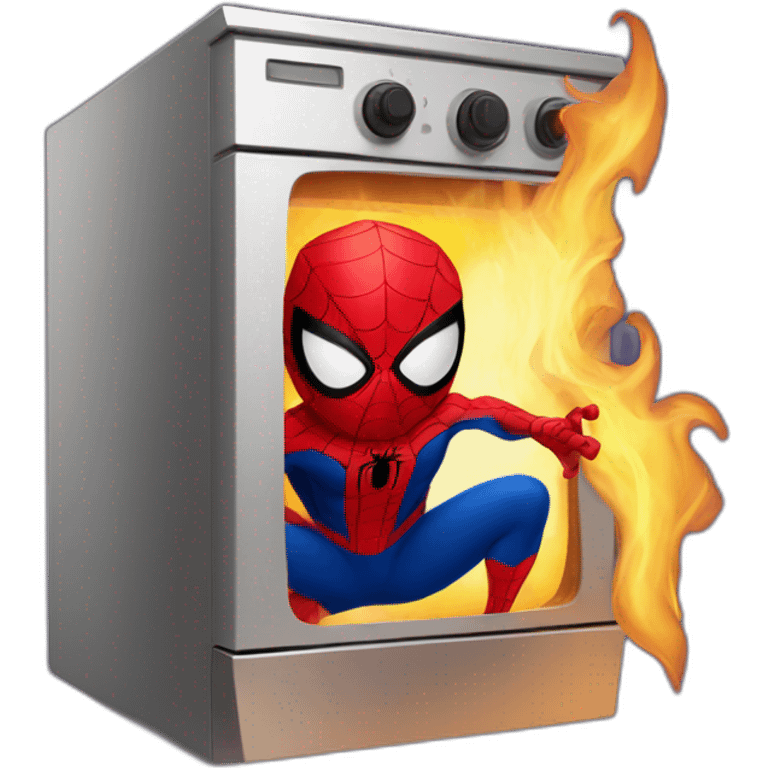 Spiderman in furnace  emoji