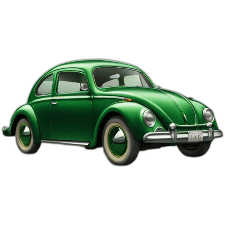 Dark green beetle car year 1951 emoji