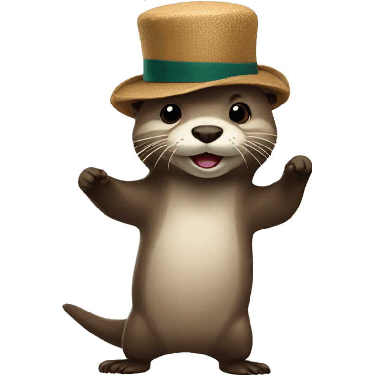 Otter with a hat dancing emoji