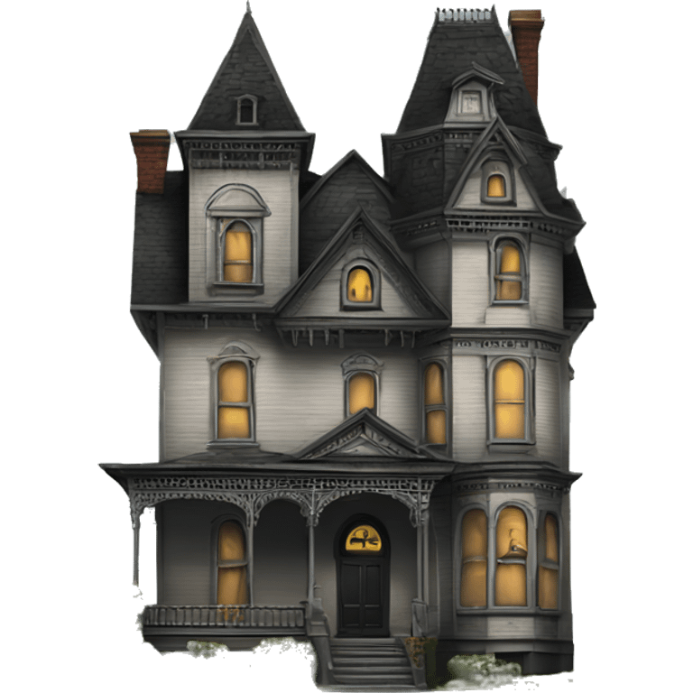 Side view Victorian style . Haunted Addams 8 story house.  emoji