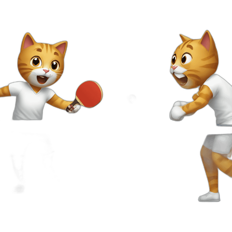 Cats play table tennis emoji