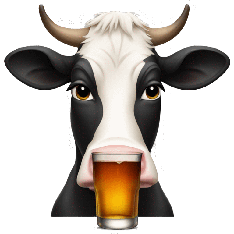 Cow drinking whiskey  emoji