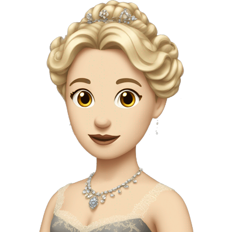 Create a 1880s princess in an accurate evening gown emoji