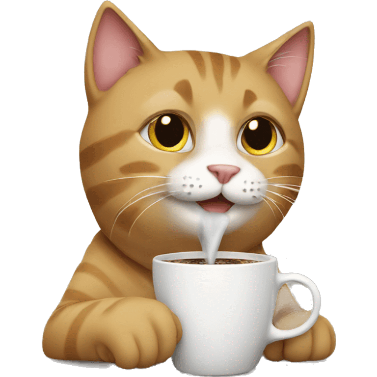 Cat drinking coffee emoji