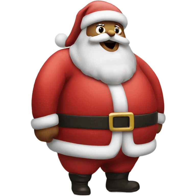 santa rubbing his discothed fat belly emoji