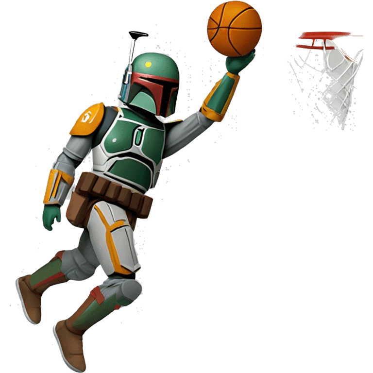 Boba fett dunking a basketball emoji