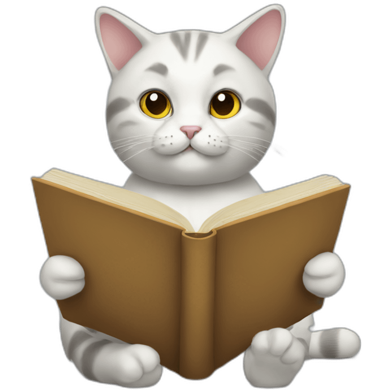 cat reading emoji