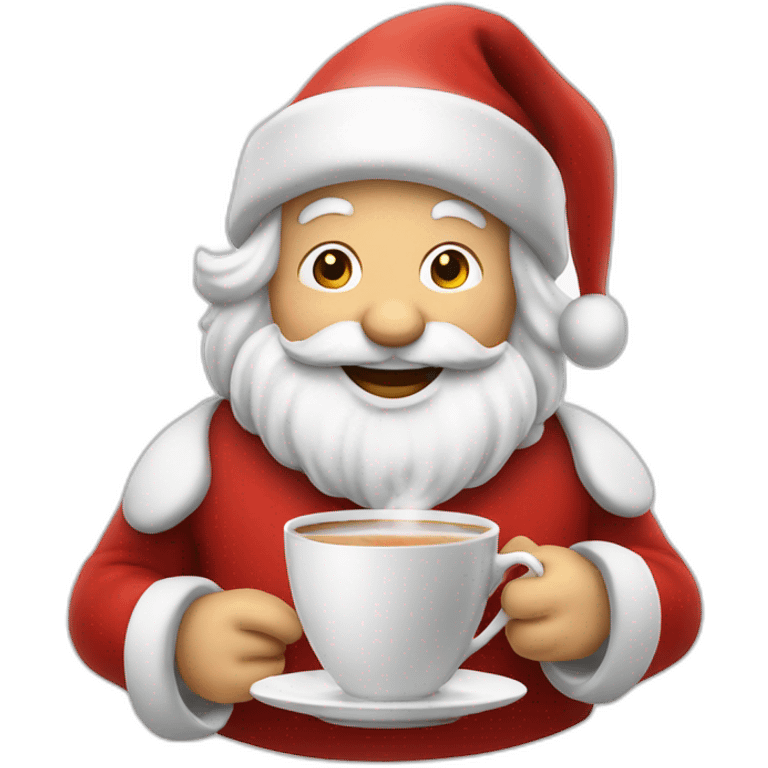 Jolly Santa drinking tea emoji