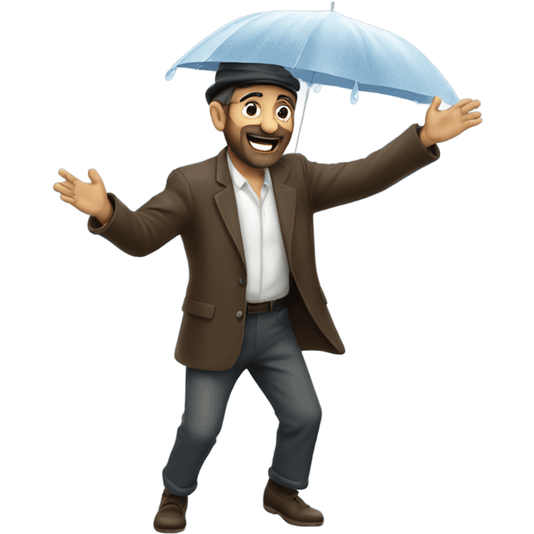 Jewish man doing rain dance emoji