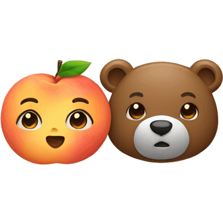 Bear and peach emojis as a couple  emoji