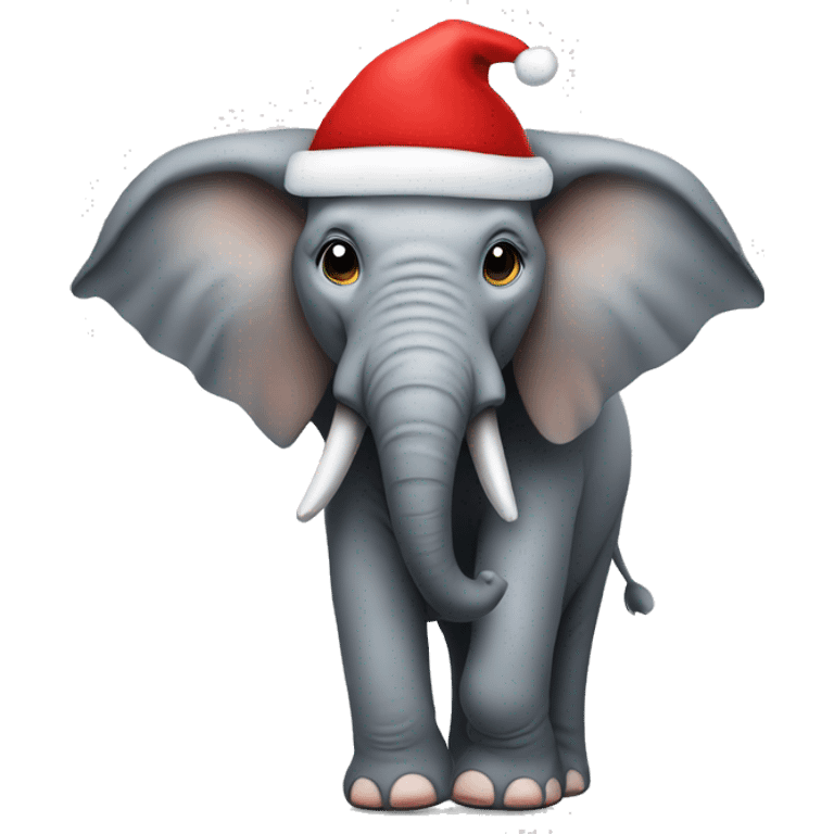 Elephant wearing a Santa hat  emoji