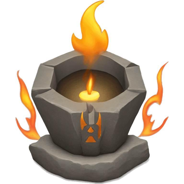 ritual symbol with center flame with hex value #BDFF6D emoji