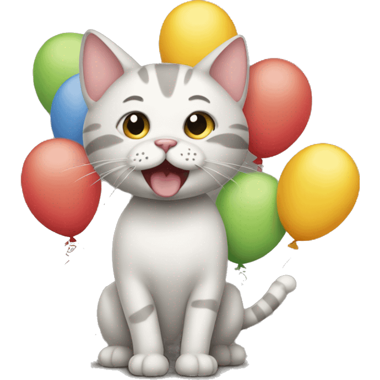 cat with balloons emoji