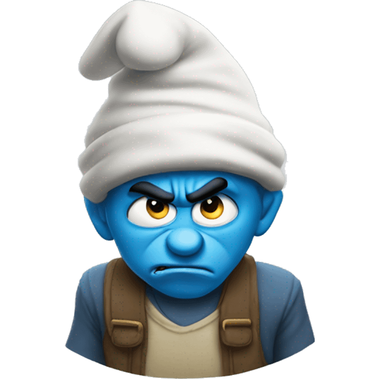 Smurf angry emoji