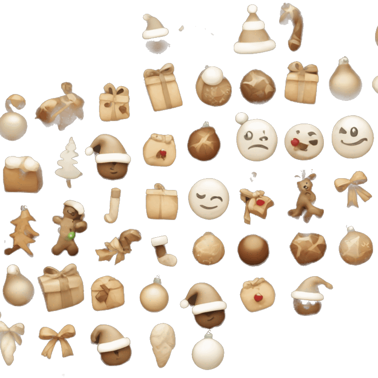 Brown and cream themed Christmas items emoji