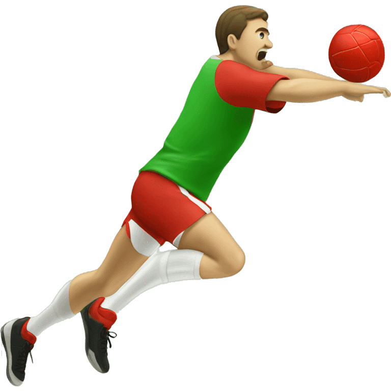 Handball short Green and red  emoji