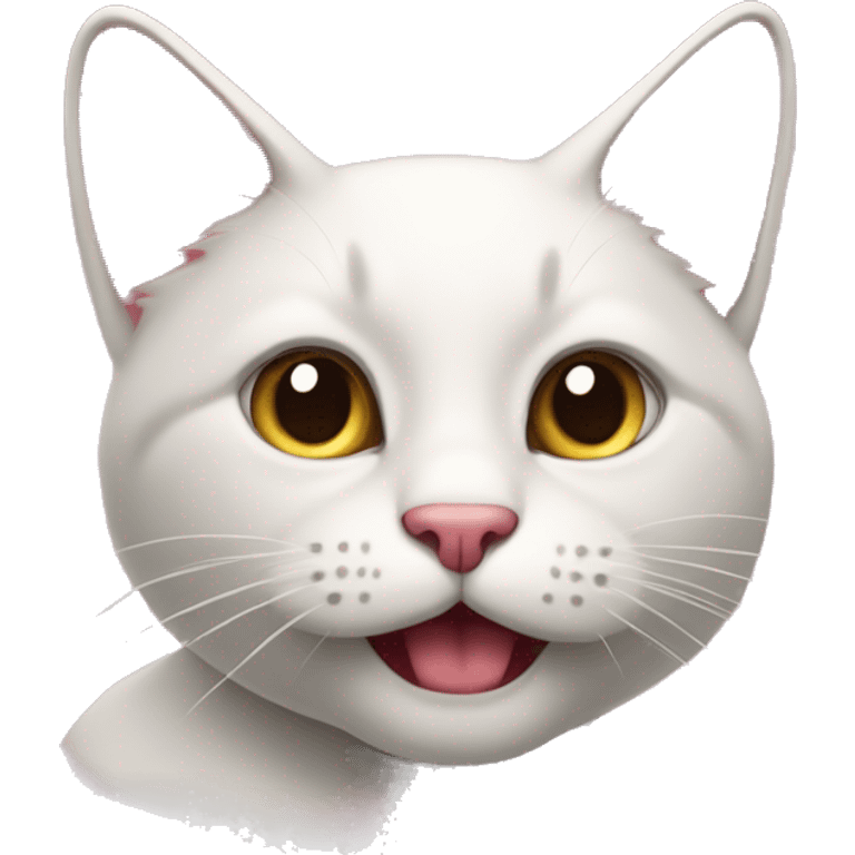 un gato con un moño rosado emoji