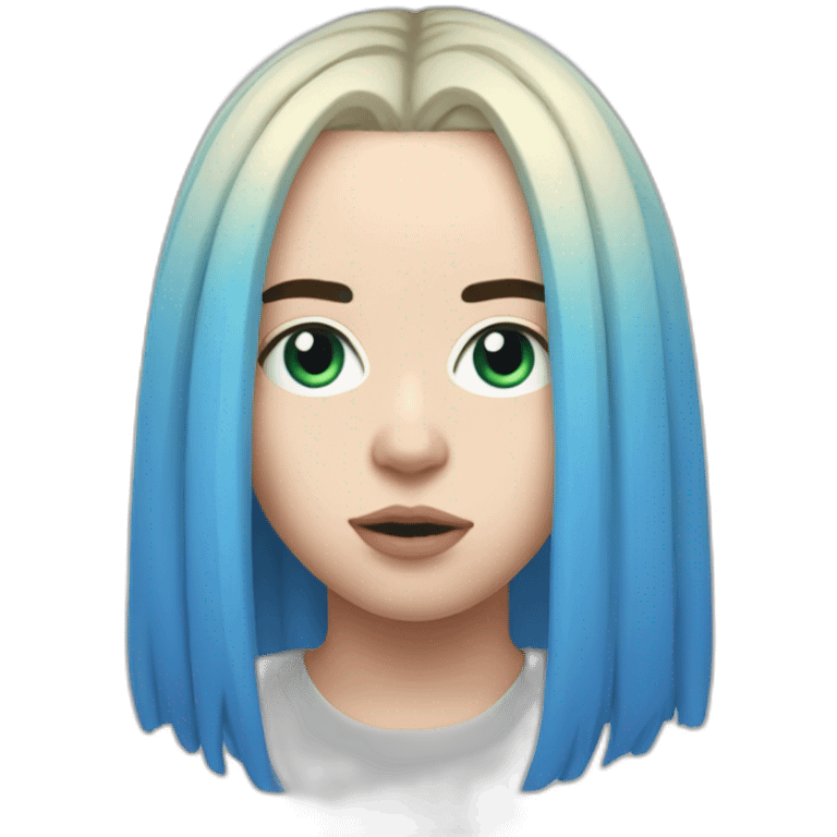 Billie eilish 2017 cheveux bleu emoji